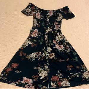 Blue floral mini dress